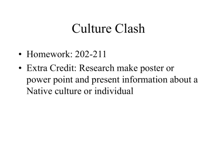 The collision of cultures chapter 1