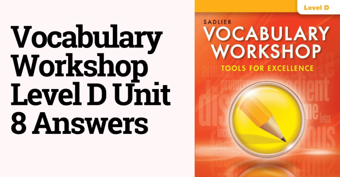 Vocabulary workshop level d unit 8